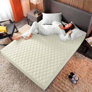 Protector Colchón Doble 40cm de Alto Acolchado Beige 1 Protector Colchón Doble 40cm de Alto Acolchado Beige